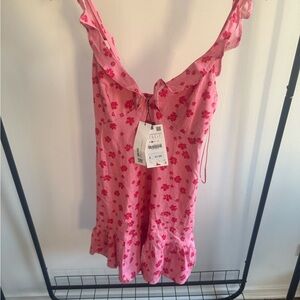 Zara pink and red mini dress